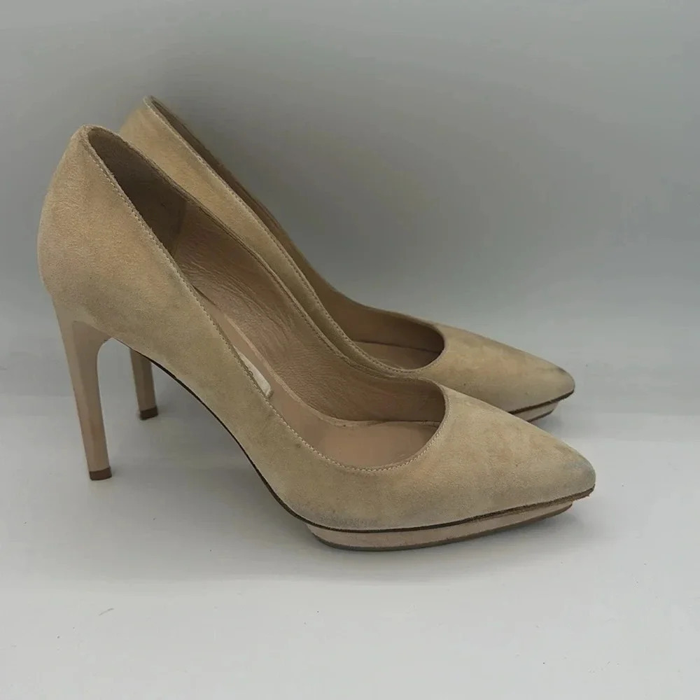 tan Diane Von Furstenberg suede pumps size 5 - Picture 4 of 7